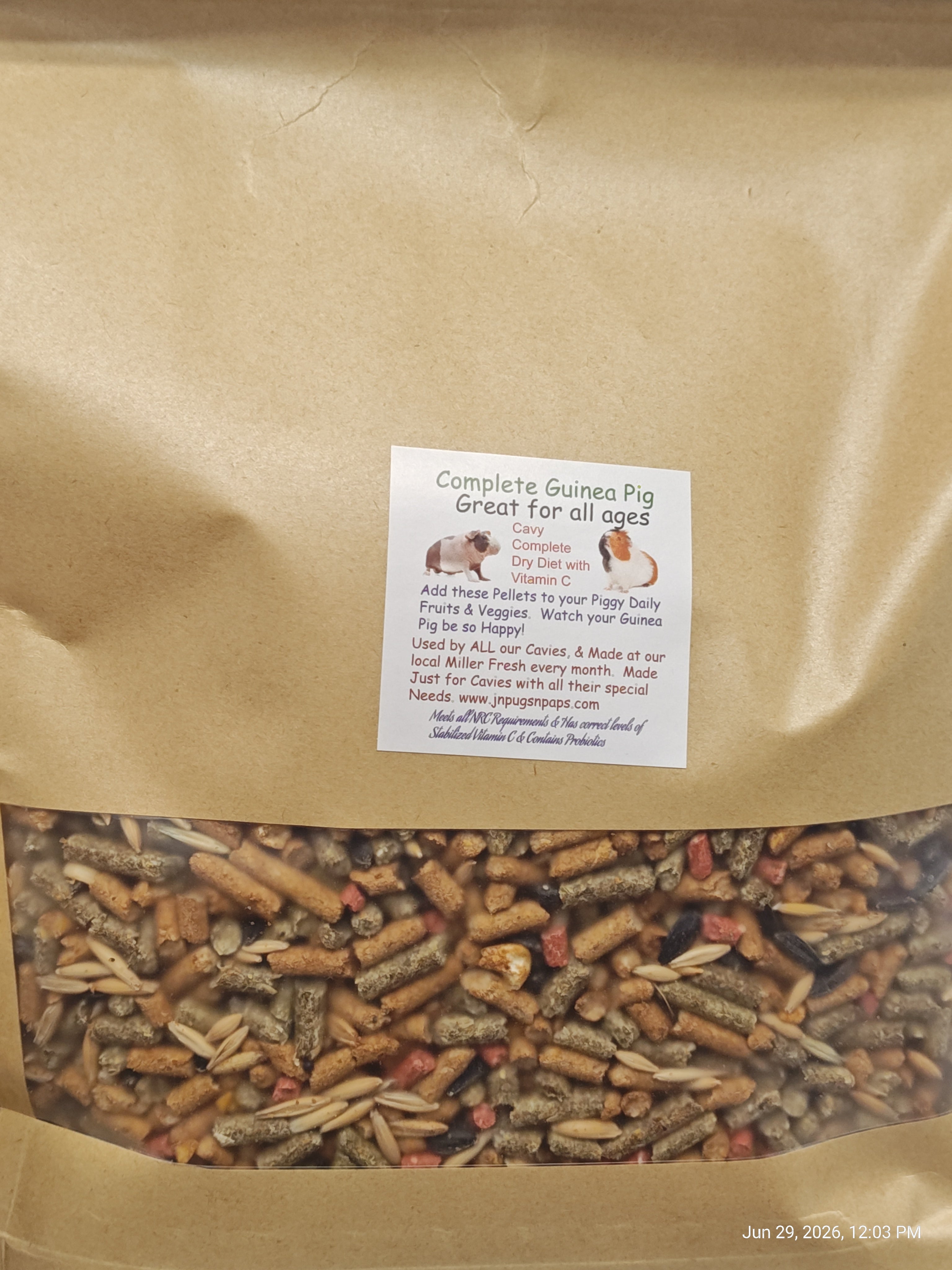 Guinea Pig "Our Extreme Blend" Fresh milled 4# Resealable Bag