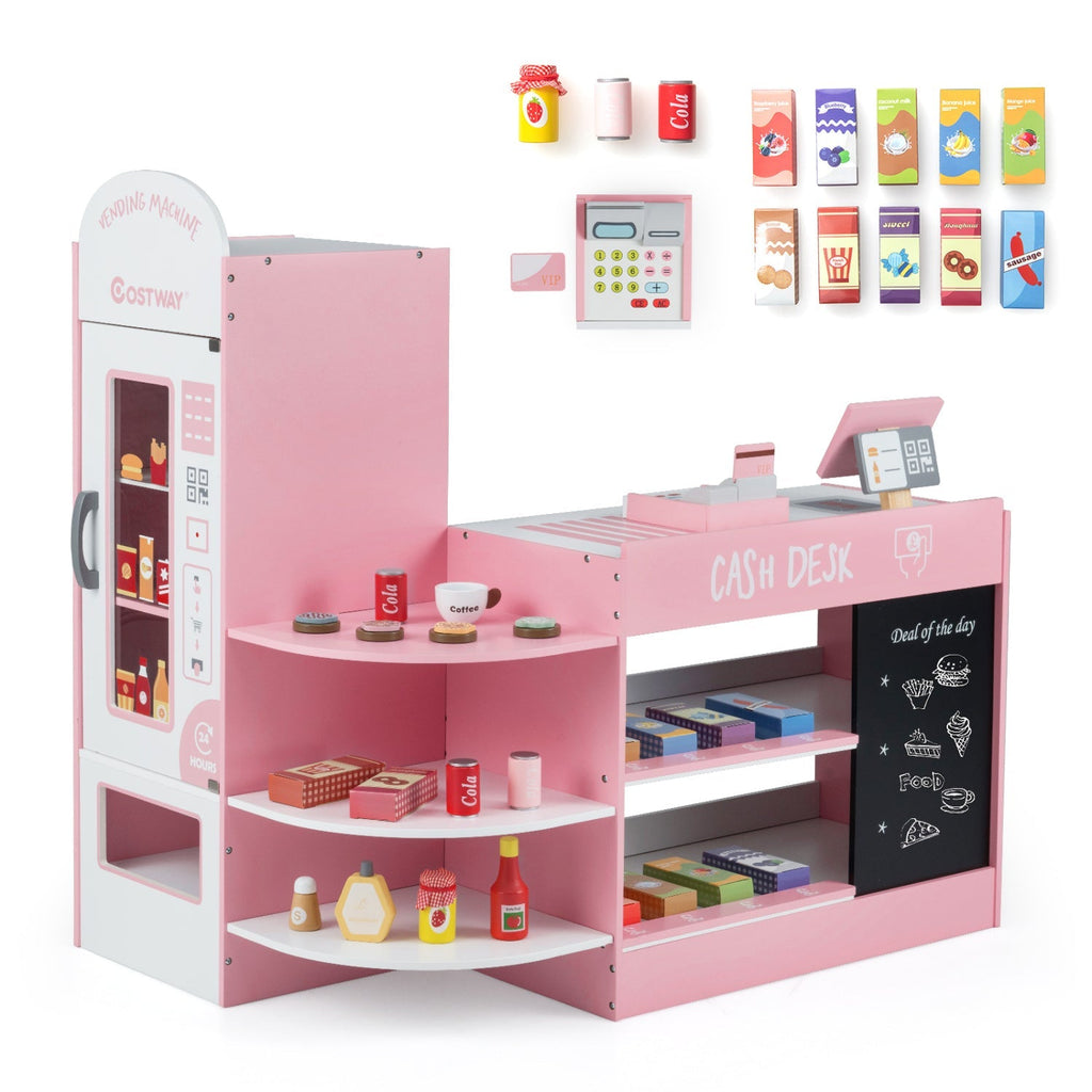 Kids Grocery Store Playset with Cash Register & POS Machine