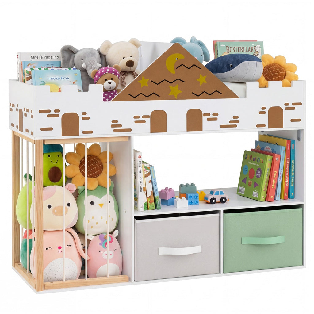Kids Toy Storage Organizer with Stuffed Animal Holder
