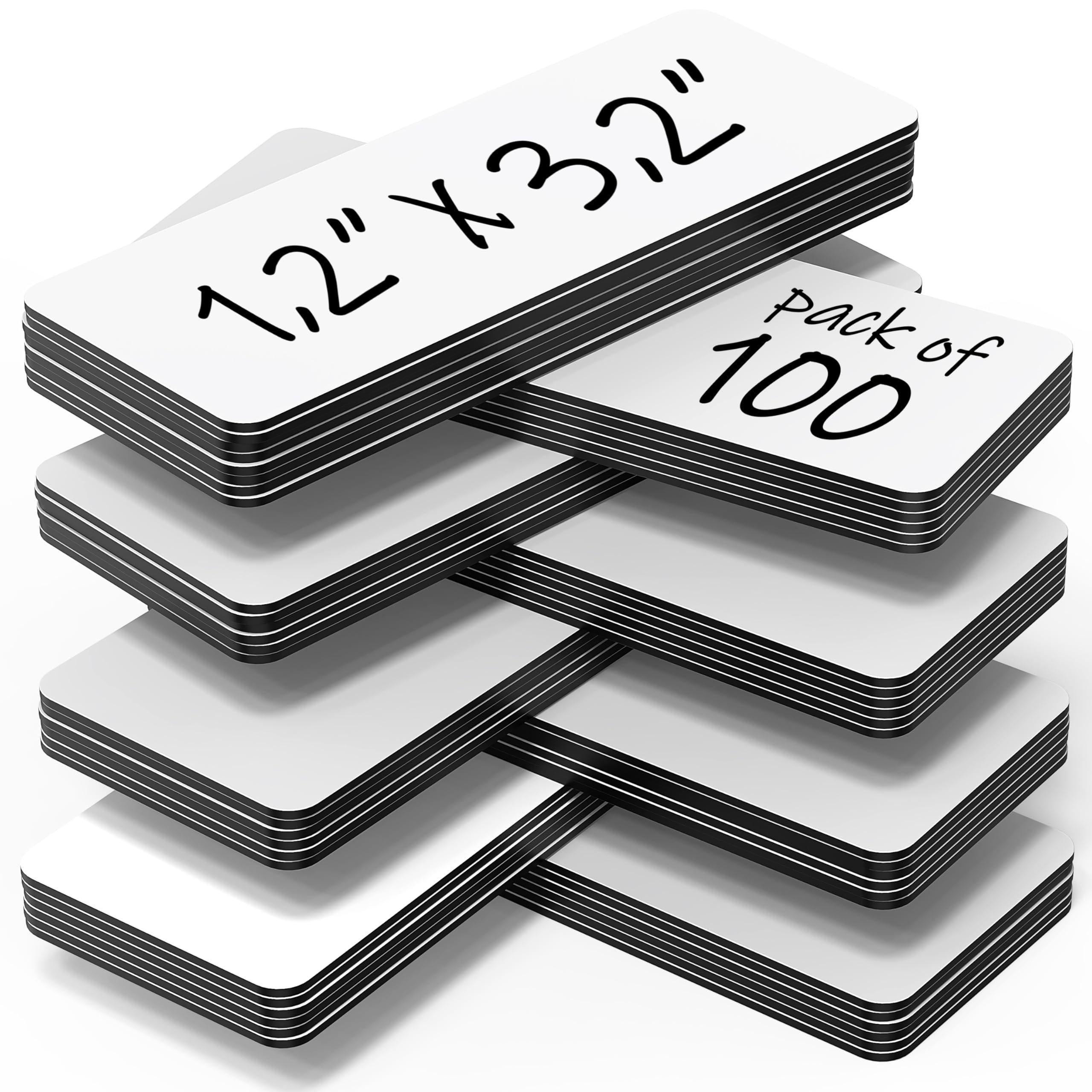 100 Pack Dry Erase Magnetic Labels 3.2x1.2 in Magnetic Name Tags for Classroom Lockers School Bus Classroom Magnets for Names Magnet Labels for Whiteboard Magnet Name Plates for Classrooms Blanked