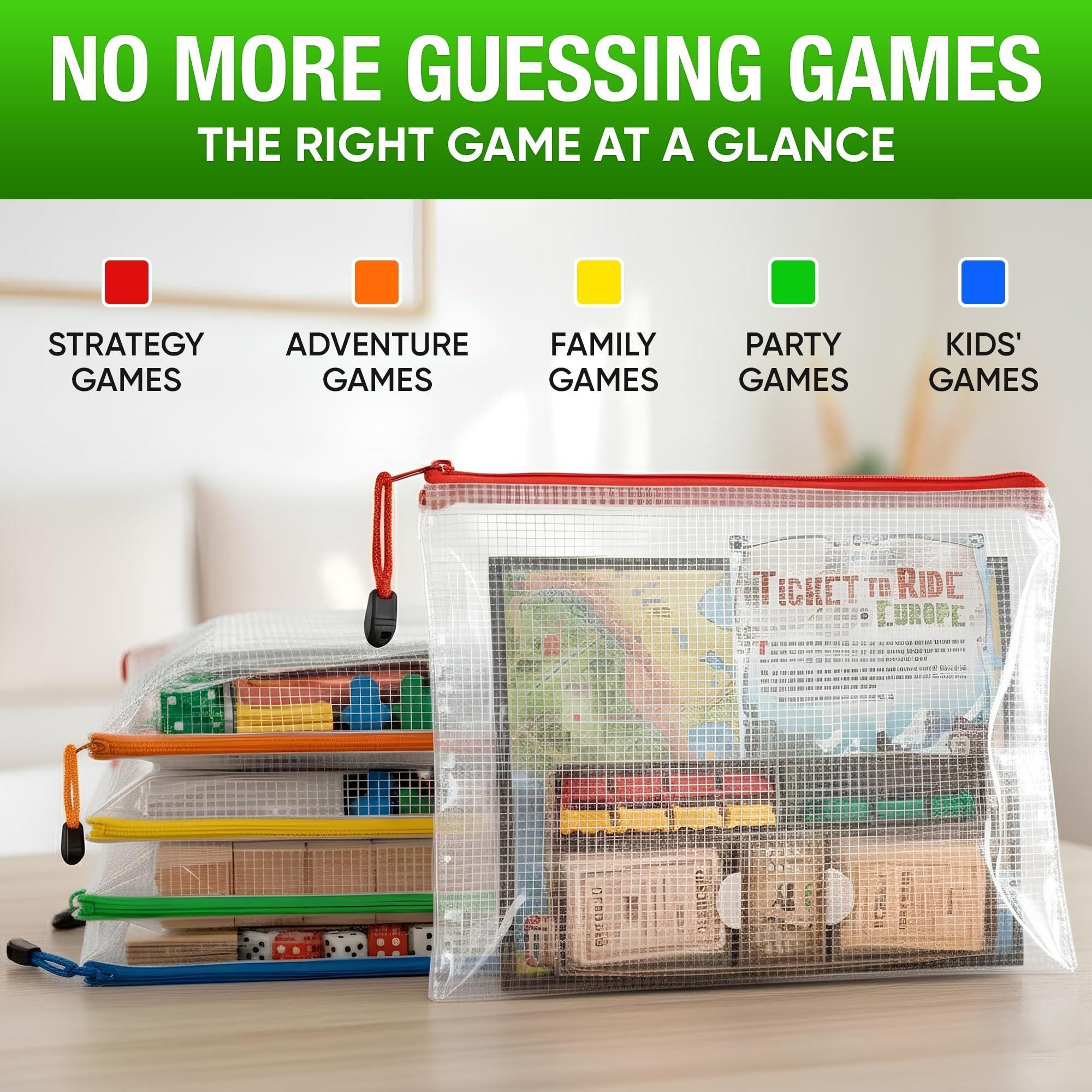 5 Pack A3 Mesh Storage Bags with Zipper for Board Games Puzzles Mesh Bag with Zipper Plastic Mesh Zipper Pouch Document Bag   Large Zip Pouch   Board Game Storage Bags   Waterproof Zipper Pouch