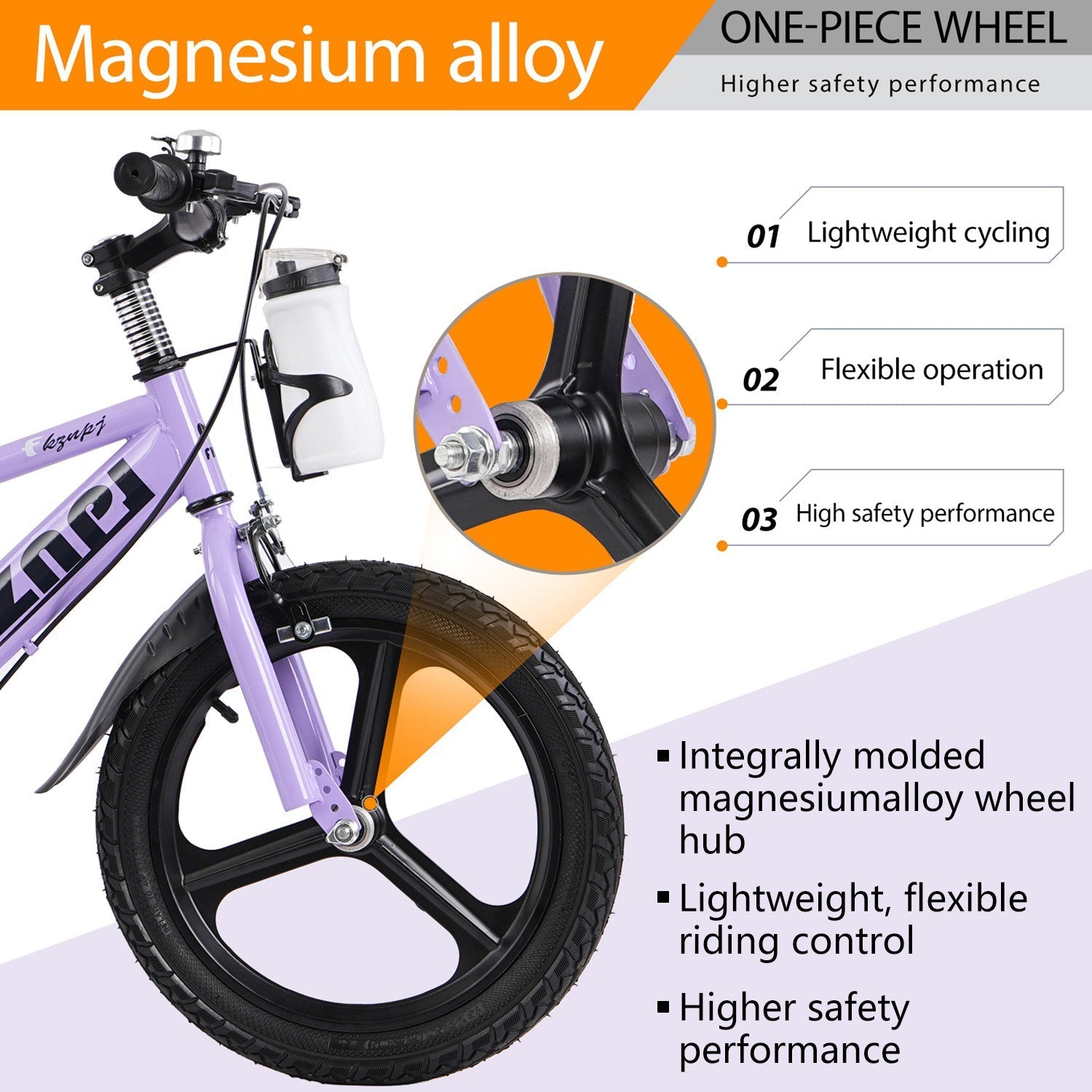 16-18 Inch Kids Bike with Training Wheels and Adjustable Seat