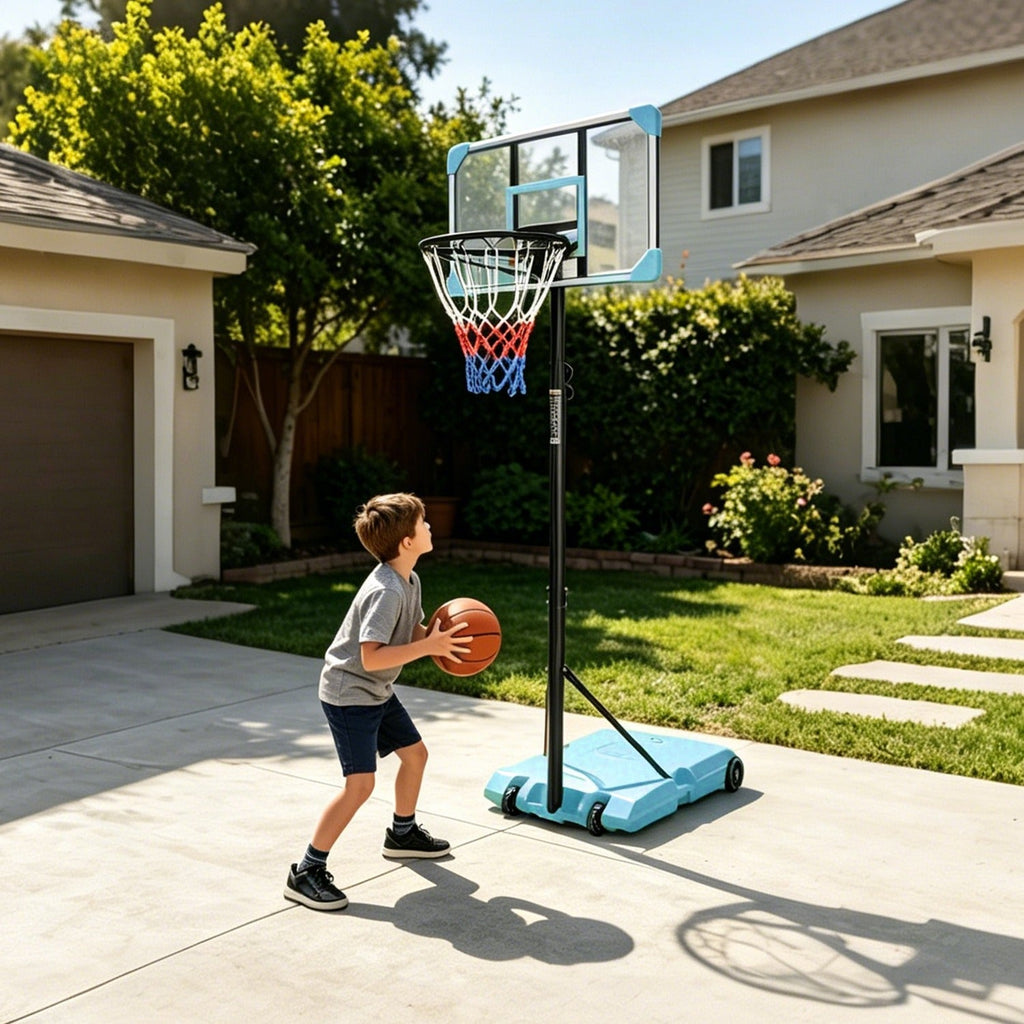 Kids Basketball Hoop Adjustable 5.6-7ft with Wheels