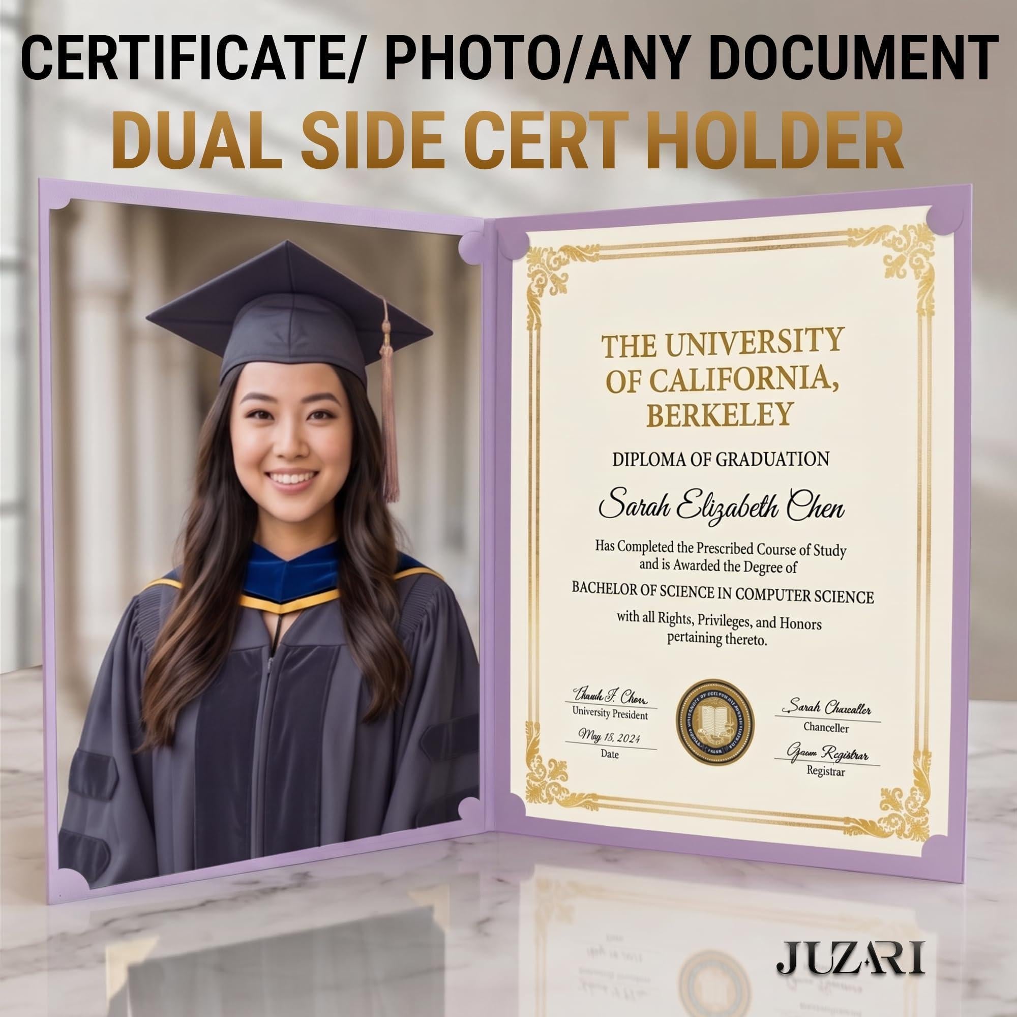30 Pack Premium Purple Certificate Holders 8.5 x 11   Heavyweight 300gsm Cardstock Diploma Holder & Certificate Folder   Award Certificate Folders for Graduation with Gold Foil   Diploma Cover 8.5x11