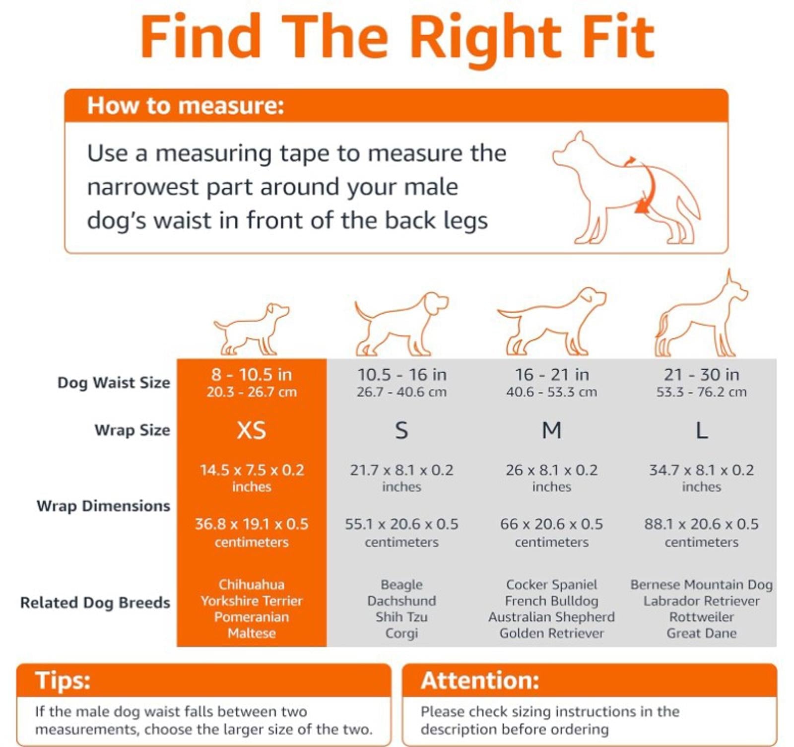 Male Dog Wraps, Disposable - Xtra -Small Pack of 30 count