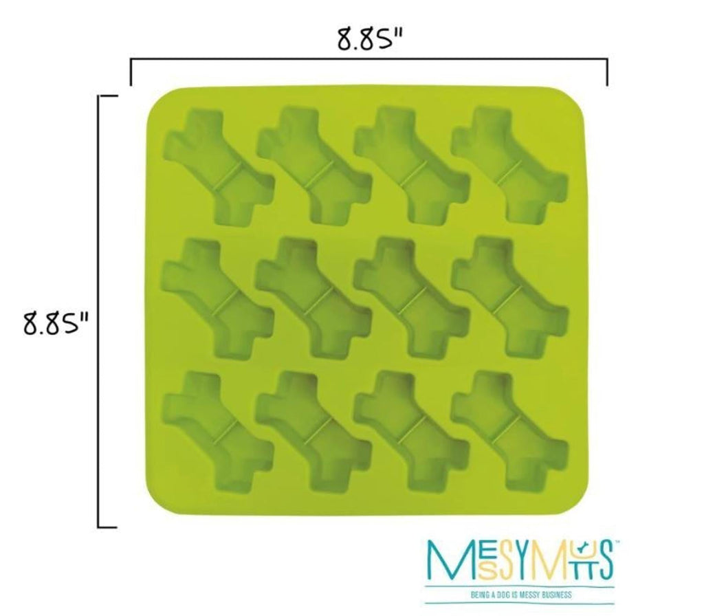 Messy Mutts Silicone Bake & Freeze Treat Making Mold~Bone Shape 6 Large Biscuits