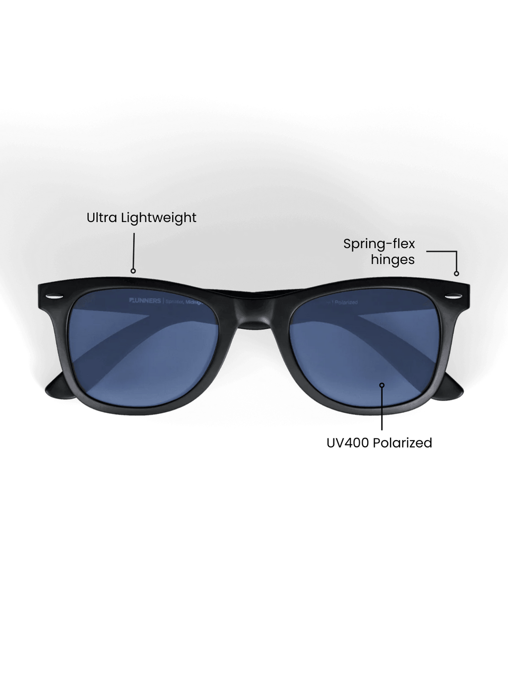 Black Square Sport Sunglasses - Polarized UV400 for Men & Women